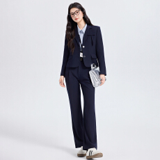 批发职业工作服西装外套女<b class='q'>春</b>季高级感简约艺考干练通勤短款西服套装