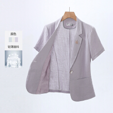 批发通勤工作服短袖西装外套女<b class='q'>夏</b>季新款薄款修身显瘦一粒扣西服纯色