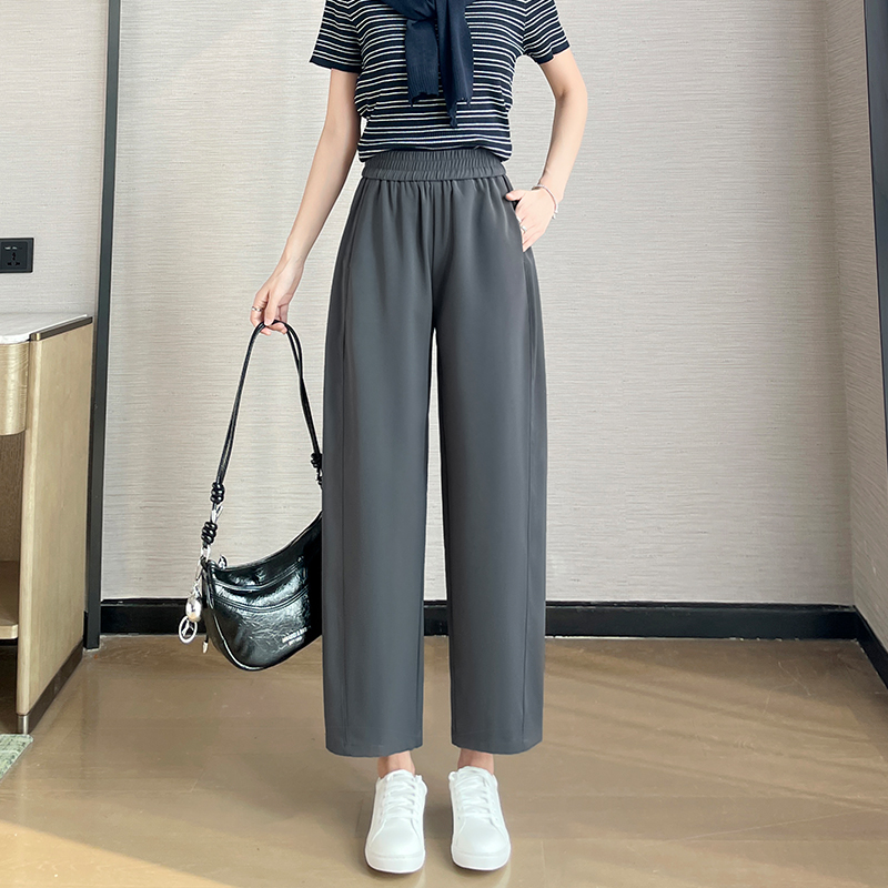 RY6776# 休闲时尚小个子宽松松紧腰裤子女2026夏季新款薄款高腰显瘦...