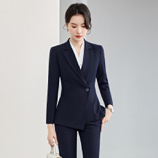 批发职业<b class='q'>工作服</b>西装外套女秋冬高级感简约艺考干练通勤长袖西服<b class='q'>套装</b>