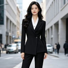 批发职业<b class='q'>工作服</b>西装外套女秋冬高级感简约艺考干练通勤长袖西服<b class='q'>套装</b>