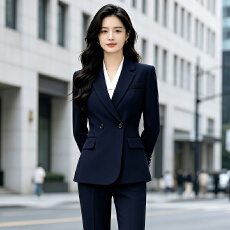 批发职业<b class='q'>工作服</b>西装外套女秋冬高级感简约艺考干练通勤长袖西服<b class='q'>套装</b>