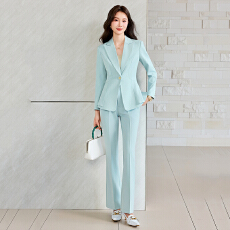 批发职业工作服西装外套女<b class='q'>春</b>秋高级感简约艺考干练通勤短款西服套装
