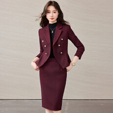 批发设计感时尚西装外套女<b class='q'>冬</b>季高级感简约艺考干练通勤长袖西服套装