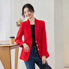 批发时尚大红西装外套女2026秋冬新款高级感气质休闲<b class='q'>小</b><b class='q'>西服</b>外套上衣