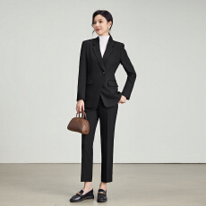 批发职业工作服<b class='q'>西装外套</b>女春秋高级感简约艺考干练一粒扣修身西服套装