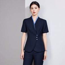 批发酒店客房经理职业正装<b class='q'>工作服</b>西装女春<b class='q'>夏季</b>修身显瘦短袖西服两件套