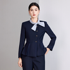 批发秋季<b class='q'>酒店</b>经理<b class='q'>工作服</b>西装外套女春季新款简约干练半高领西服两件套