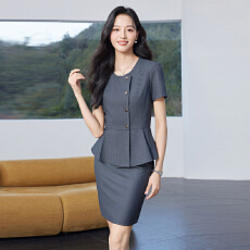 批发西装套装职业装女短袖气质时尚洋气小个子<b class='q'>夏季</b>珠宝店<b class='q'>工作服</b>小西装