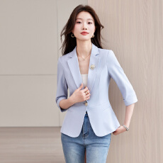 批发西装简约干练气质西装外套女夏季新款休闲<b class='q'>百搭</b>OL通勤七分袖小西服
