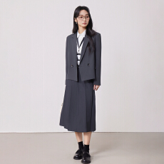 批发气质学院风双排扣小西装外套女2026春新款休闲<b class='q'>百搭</b>OL通勤小西服