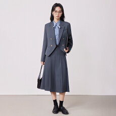 批发气质学院风双排扣小西装外套女2026春夏新款休闲<b class='q'>百搭</b>OL通勤小西服