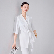 批发设计感小众气质系带西装外套女春夏季新款修身高端<b class='q'>七分袖</b>西服套装