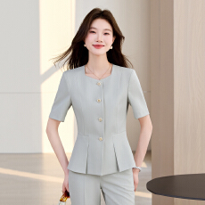 批发名媛气质设计感西服套装女<b class='q'>夏季</b>新款通勤职业<b class='q'>工作服</b>短袖西装外套