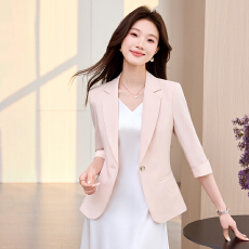 批发名媛气质设计感西服外套女夏季新款通勤七分袖简约<b class='q'>百搭</b>西装外套