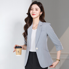 批发小西装外套女夏薄款新款夏天<b class='q'>七分袖</b>西服韩式通勤修身短款西服外套
