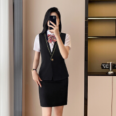 批发职业修身气质美容院技师前台接待员西服马甲<b class='q'>外套女</b>夏季通勤套装