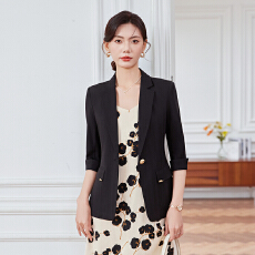 批发简约干练正装薄款西装外套女<b class='q'>夏</b>季新款修身显瘦气质七分袖西装外衣
