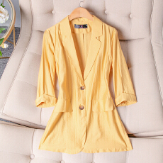 批发简约干练休闲薄款西装外套女<b class='q'>夏</b>季新款修身显瘦气质七分袖西装外衣