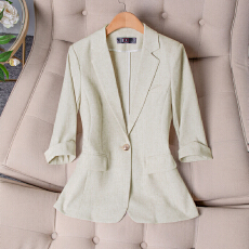 批发职业正装七分袖西服外套女<b class='q'>夏</b>季新款通勤休闲一粒扣修身气质西装