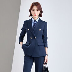 批发职业工作服西装外套女<b class='q'>夏</b>季高级感简约艺考干练通勤长袖西服套装