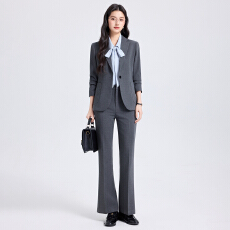 批发职业<b class='q'>工作服</b>西装外套女春季高级感简约艺考干练通勤长袖西服<b class='q'>套装</b>