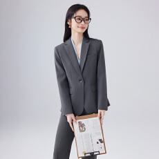 批发职业工作服西装外套女春季高级感简约艺考干练通勤长袖西服套装