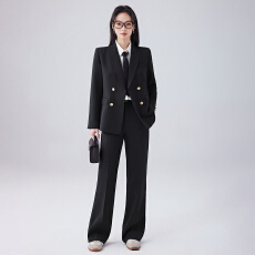 批发职业工作服西装外套女春季高级感简约艺考干练通勤长袖西服套装