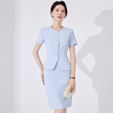 批发气质工作服西装外套<b class='q'>女</b>夏季高级感简约艺考干练单排扣短袖西服<b class='q'>套装</b>