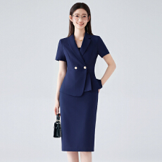 批发<b class='q'>职业</b>工作服西装外套<b class='q'>女</b>夏季高级感简约艺考干练通勤短袖西服<b class='q'>套装</b>