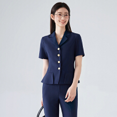 批发<b class='q'>职业</b>工作服西装外套<b class='q'>女</b>夏季高级感简约艺考干练通勤短袖西服<b class='q'>套装</b>
