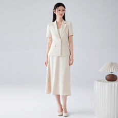 批发<b class='q'>职业</b>工作服西装外套<b class='q'>女</b>夏季高级感简约艺考干练通勤短袖西服<b class='q'>套装</b>