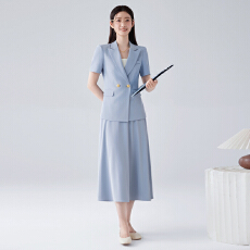 批发<b class='q'>职业</b>工作服西装外套<b class='q'>女</b>夏季高级感简约艺考干练通勤短袖西服<b class='q'>套装</b>