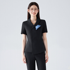 批发<b class='q'>职业</b>工作服西装外套<b class='q'>女</b>夏季高级感简约艺考干练通勤短袖西服<b class='q'>套装</b>