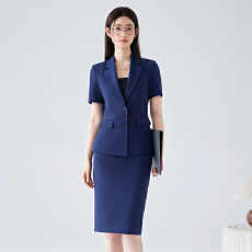 批发<b class='q'>职业</b>工作服西装外套<b class='q'>女</b>夏季高级感简约艺考干练通勤短袖西服<b class='q'>套装</b>