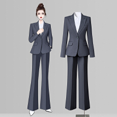 批发修身显瘦职业西服套装女春<b class='q'>秋</b>季新款简约干练气质一粒扣长袖西装