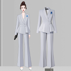 批发设计感高端西服套裙女春季新款珠宝店柜台销售员职业工作服小西装