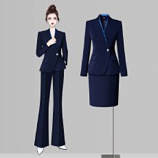 批发高端职业女裙套装春时尚气质花边领西服正装案场客服珠宝店工作服