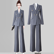 批发销售职业正装工作服双排扣西装外套春<b class='q'>秋</b>修身气质通勤西服裤子套装
