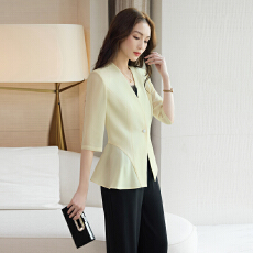 批发时尚女神范高端七分袖西装外套女2026夏季新款名媛无领短款小西服