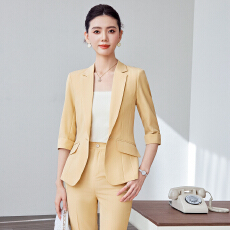批发七分袖西装外套女薄款春夏新款韩版小个子短款修身气质<b class='q'>小</b><b class='q'>西服</b>套装