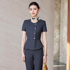 批发职业工作服西装套装女夏季气质通勤正装修身<b class='q'>百搭</b>短袖小西服外套