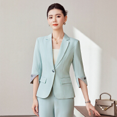 批发七分袖西装外套女薄款春夏新款韩版小个子短款修身气质<b class='q'>小</b><b class='q'>西服</b>套装
