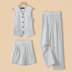 批发<b class='q'>职业</b>港式名媛马甲外套夏季高级感简约女神范干练通勤修身马甲<b class='q'>套装</b>