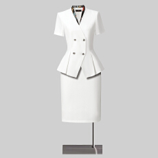 批发<b class='q'>职业</b>无领西装外套女夏季新款通勤轻熟风休闲洋气时尚短袖西服<b class='q'>套装</b>