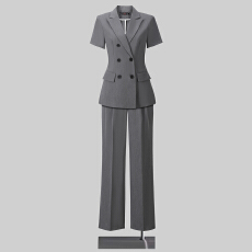 批发前台<b class='q'>职业</b>西装<b class='q'>套装</b>女夏季时尚气质女神范高端干练西装短袖工作服