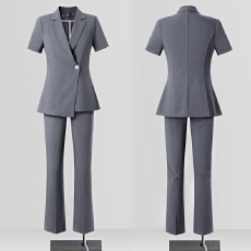 批发前台职业西装套装女<b class='q'>夏</b>季时尚气质女神范高端干练西装短袖工作服