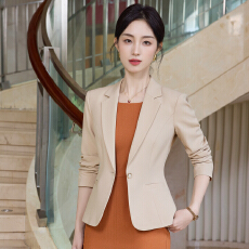 批发淑女气质纯色西服连衣裙套装女秋季时尚简约通勤职业工作服<b class='q'>小西装</b>