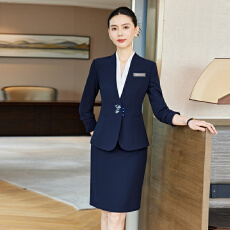 批发职业<b class='q'>工作服</b>西装外套女春秋高级感简约干练通勤服务接待员西服套装