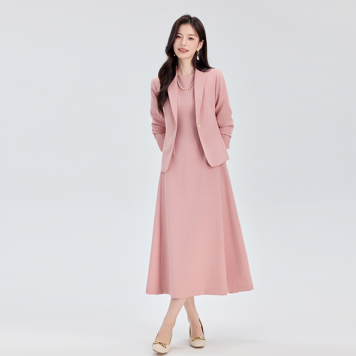BY33881# 时尚女神范西装外套女秋冬高级感简约艺考干练通勤长袖西服套装